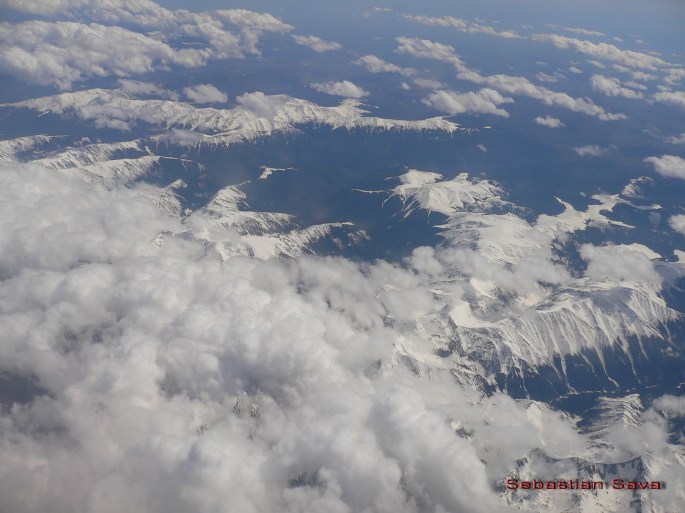 Aerial view of Fagaras Mountains