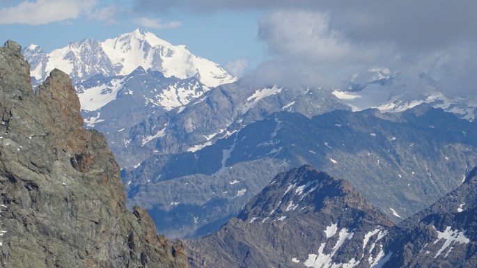 The north face of Gran Paradiso (4061 m alt.) seen from Gonella hut 